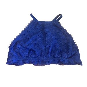 Lace High Neck Bralette SO by Sonoma From Kohls Blue Size Medium